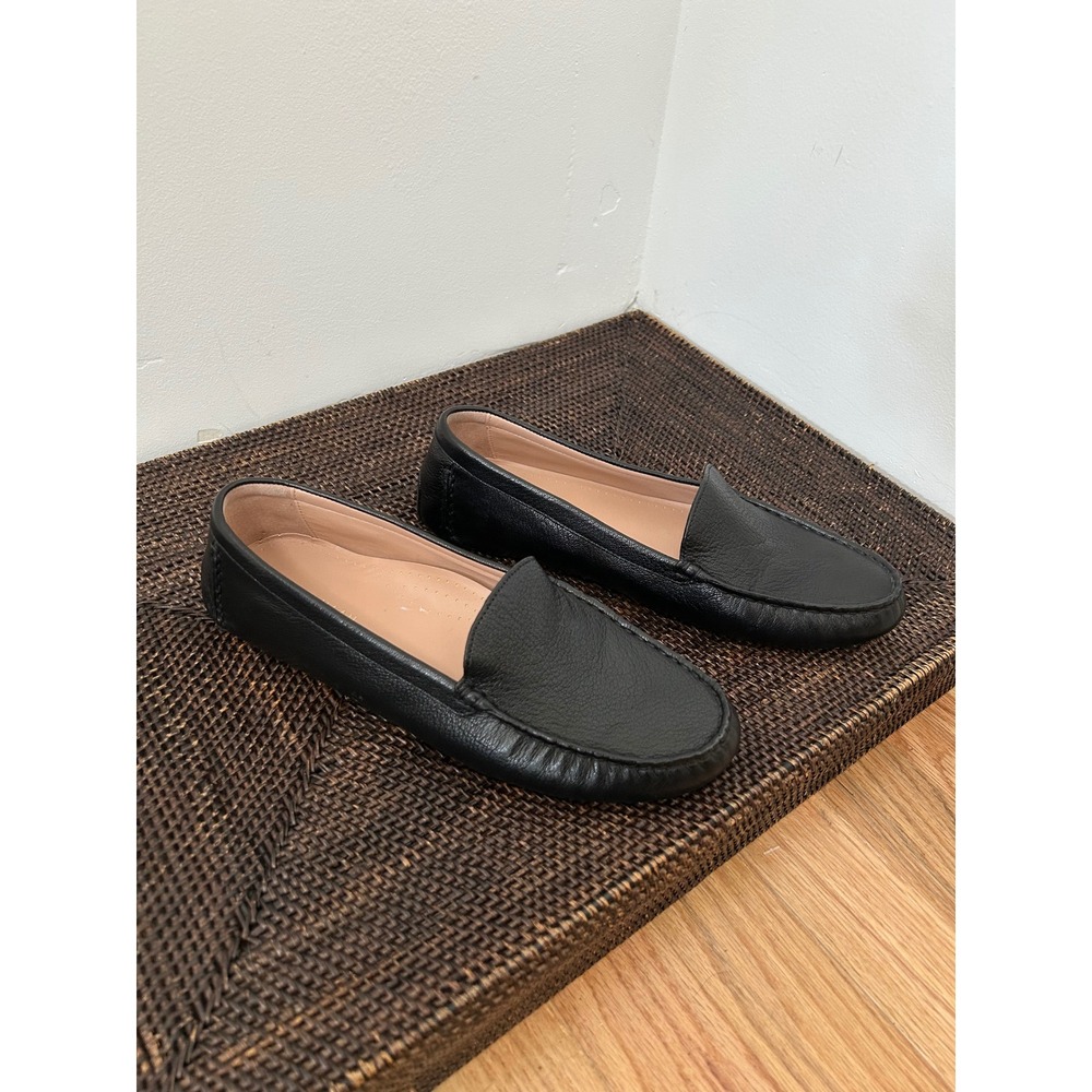 Cole Haan Driving Loafer Women 8.5 Black Leather Quiet Luxury Slip On Flats